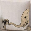 Large Marine and Terrestrial Animal Creative Throw Pillowcase Cotton Linen Chair Seat Waist Square Pattern Cushion Cover Pillows