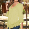 Rogi Women Lace Patckwork Blouses 2017 Sexy V-Neck Tee Shirt Ladies Jumper Tops Blusas Camisetas Mujer Femme Vetement Femme
