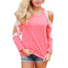 Rogi Women Cotton Tops and Blouses 2018 Vetement Femme Fashion Lace Crochet Shirts Sexy Cold Shoulder Blouse Blusa Feminina 2XL