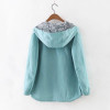 Spring Autumn Women Bomber Basic Jacket Pocket Zipper Hooded Two Side Wear Cartoon Print Outwear Loose Coat XS-XL