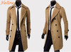Spring Autumn Winter Men's Fashion Casual Single Breasted Long Trench Coat Jacket Pea Coat Overcoat British Style DFBTC001