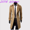 Spring Autumn Winter Men's Fashion Casual Single Breasted Long Trench Coat Jacket Pea Coat Overcoat British Style DFBTC001