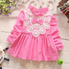 Spring Autumn roupas de bebe Girls Baby Long Sleeve Lace Bow Kids Infant Dress vestidos
