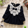 Spring Autumn roupas de bebe Girls Baby Long Sleeve Lace Bow Kids Infant Dress vestidos