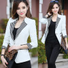 Spring Autumn Plaid Patchwork Blazer Jacket Women Slim Long Sleeve One Button Blazers Coats OL Elegant Suits Jackets Office Wear