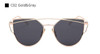 Aimade 2016 New Cat Eye Sunglasses Women Brand Designer Fashion Twin-Beams Rose Gold Mirror Cateye Sun Glasses For Female UV400