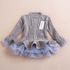 AiLe Rabbit Thick Warm Girl Dress Christmas Wedding Party Dresses Knitted Chiffon Winter Kids Girls Clothes Children CLothing
