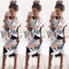 Ahagaga 2017 Summer Dress Women Fashion Print Elegant Cute Sashes O-neck Sexy Slim Sheath Dress Women Dresses Vestidos Robes