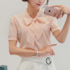 BIBOYAMALL Blouses For Women Summer Women Tops Short Sleeve Casual Chiffon Blouse Female Work Wear Solid Pink Office Shirts BIBOYAMALL Blouses For Women Summer Women Tops Short Sleeve Casual Chiffon Blouse Female Work Wear Solid Pink Office Shirts
