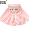 Bibihou Baby Girls Jacket Clothes 2017 Spring Cotton Sweet Newborn Bow Cartoon Rabbit Hooded Windbreaker For Jackets &amp; Coats
