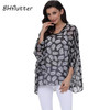 BHflutter New 2018 Women Blouses Floral Print Casual Loose Summer Shirts Batwing Sleeve Brief Chiffon Tops Plus Size 4XL 5XL 6XL