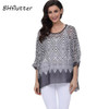 BHflutter New 2018 Women Blouses Floral Print Casual Loose Summer Shirts Batwing Sleeve Brief Chiffon Tops Plus Size 4XL 5XL 6XL
