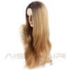 AISI HAIR Synthetic Blonde Ombre Wig for Black Women Long Wavy Ombre Blonde Hair