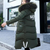AISHGWBSJ 2017 winter military green parka for women fur collar long jackets with hat female thicker hooded coats cotton PL015