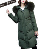 AISHGWBSJ 2017 winter military green parka for women fur collar long jackets with hat female thicker hooded coats cotton PL015