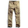 AIRGRACIAS Multi Pocket Mens Cargo Pants Dark Grey Straight Cargo Pants Men Military Style Casual Cotton Material Size 29-40