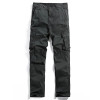 AIRGRACIAS Multi Pocket Mens Cargo Pants Dark Grey Straight Cargo Pants Men Military Style Casual Cotton Material Size 29-40