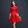 In Stock Black Burgundy Lace Half Sleeve Short Prom Party Cocktail Dresses 2017  vestidos de coctel robe cocktail In Stock Black Burgundy Lace Half Sleeve Short Prom Party Cocktail Dresses 2017  vestidos de coctel robe cocktail