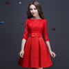 In Stock Black Burgundy Lace Half Sleeve Short Prom Party Cocktail Dresses 2017  vestidos de coctel robe cocktail In Stock Black Burgundy Lace Half Sleeve Short Prom Party Cocktail Dresses 2017  vestidos de coctel robe cocktail