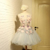 IBayU Luxury 3D Flower Cocktail Dresses For Party Short Cocktail Dress Vestido De Festa Curto New Prom Dresses 2017 Sheer Tulle