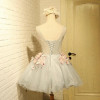 IBayU Luxury 3D Flower Cocktail Dresses For Party Short Cocktail Dress Vestido De Festa Curto New Prom Dresses 2017 Sheer Tulle
