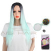 I's a wig Synthetic Wigs Ombre Blonde Brown Pink Green Long Straight Hair Wig for Black Women