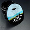 I WANT TO LEAVE UFO ALIEN 7.6x7.6cm Embroidered Iron on Sewing Applique Clothes Shoes Bags DIY Decoration Patch Apparel
