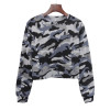 HziriP Streetwear Women Sweatshirt 2017 New Autumn Winter Long Sleeve Camouflage Crop Top Hoodie Plus Velvet Short Sweatshirts