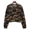 HziriP Streetwear Women Sweatshirt 2017 New Autumn Winter Long Sleeve Camouflage Crop Top Hoodie Plus Velvet Short Sweatshirts