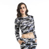 HziriP Streetwear Women Sweatshirt 2017 New Autumn Winter Long Sleeve Camouflage Crop Top Hoodie Plus Velvet Short Sweatshirts