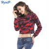 HziriP Streetwear Women Sweatshirt 2017 New Autumn Winter Long Sleeve Camouflage Crop Top Hoodie Plus Velvet Short Sweatshirts