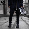 HZIJUE Cool Black/Green korean hip hop fashion pants with zippers factory connection mens urban clothing joggers men