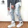 HZIJUE 2017 Newest Fashion Tie-Dye Hole Destroyed Mens Slim Denim Straight Biker Skinny Jeans Men Ripped Jeans