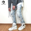 HZIJUE 2017 Newest Fashion Tie-Dye Hole Destroyed Mens Slim Denim Straight Biker Skinny Jeans Men Ripped Jeans