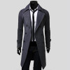 2017 Cool Men Double Breasted Overcoat Outwear Trench Coat Winter Long Jacket