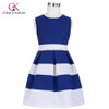 2017 Contrast Color Blue Flower Girl Dresses for Party Children Kids Pageant Ball Gown First Communion Dress Wedding Prom Gowns