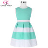 2017 Contrast Color Blue Flower Girl Dresses for Party Children Kids Pageant Ball Gown First Communion Dress Wedding Prom Gowns