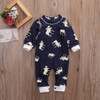 2017 Christmas Newborn baby boy winter clothes Cotton Long Sleeve Baby Rompers Soft Infant Baby girl Clothing Set Jumpsuits