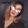 2017 Classic Cat Eye Metal Women Sunglasses Brand Designer Retro Vintage Glasses Sunglasses Women Mirror Rose Gold Oculos de sol