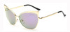 2017 Classic Cat Eye Metal Women Sunglasses Brand Designer Retro Vintage Glasses Sunglasses Women Mirror Rose Gold Oculos de sol