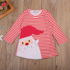 2017 Christmas Girl Dress Bebes Baby Girl Striped Dresses Long Sleeve Cute Cotton Dresses Kids Dress For Girls Xmas Vestido 1-7Y