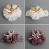 Kids Glitter light chiffon Crown hairpin Hair clips Newborn Toddlers tiara Headbands gold color headwear DIY Hair Accessories J4