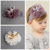 Kids Glitter light chiffon Crown hairpin Hair clips Newborn Toddlers tiara Headbands gold color headwear DIY Hair Accessories J4