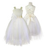 Kids Girls Wedding Girls Bridesmaid Dress Princess Party Pageant Formal Dress Crossed Back Sleeveless Lace Tulle Dress 2-14Y