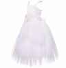 Kids Girls Wedding Girls Bridesmaid Dress Princess Party Pageant Formal Dress Crossed Back Sleeveless Lace Tulle Dress 2-14Y