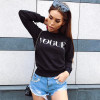 BTS 2017 Women Fashion Brand Hoodie VOGUE Letter Print Sweatshirt Knitted Long Sleeve Pullovers Polerones Mujer Harajuku Tops