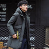 BTKSYXGS 2017 New winter men's down jacket coat Tide fashion Medium-long Thick warm Hooded parka outerwear 991