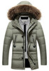 BTKSYXGS 2017 New winter men's down jacket coat parka Fashion Medium-long Thick warm large fur collar Hooded outerwear overcoat