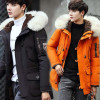 BTKSYXGS 2017 Men's winter Large fur collar lambs wool Hoodies down jackets coats parkas fashion Thick warm outerwears overcoats