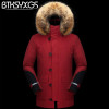 BTKSYXGS 2017 Men's down jacket coat parka fashion winter long Thick warm fur collar Hooded Waterproof outerwear For -40 degrees